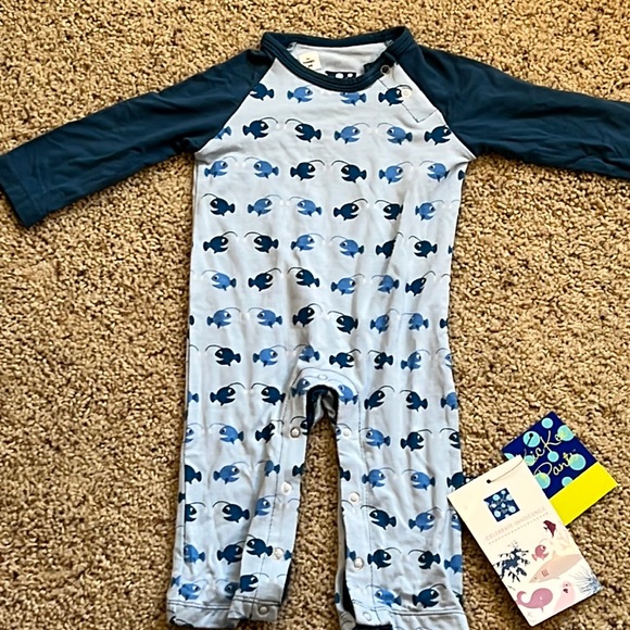 Kickee Pants Fish Romper 0-3M - Picture 1 of 4